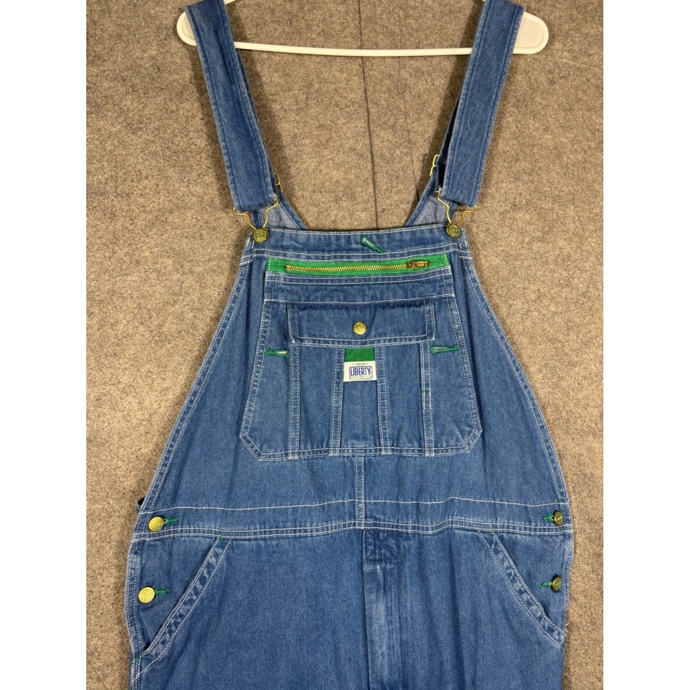 Liberty Overalls Mens 38x30 Blue Denim Bib Workwear Z400003 Medium Wash